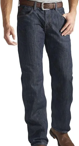 Ariat FR M3 - Pantalones de mezclilla rectos apilables y holgados para hombre, resistentes al fuego, Flint