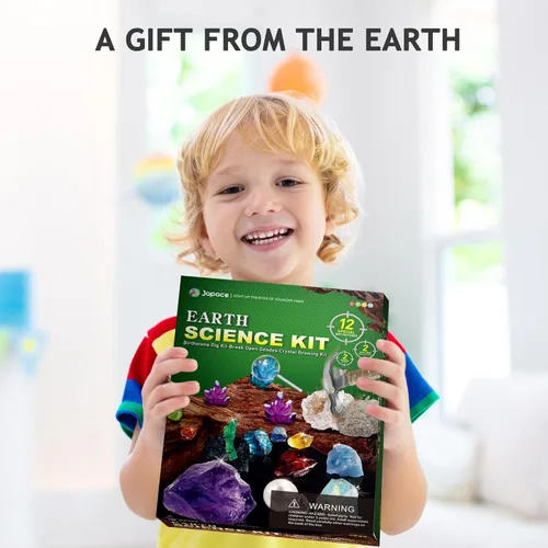 Miniatura 6 de Kits de ciencia de la Tierra de Japace para niños de 4-6-8-12-14 años, kit de excavación de gemas de piedras de nacimiento, kit de geología