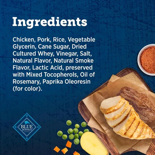 Miniatura 5 de Blue Buffalo True Chews - Golosinas para perros, hechas en EE. UU. con ingredientes naturales, receta de tocino de pollo, bolsa de 12 onzas