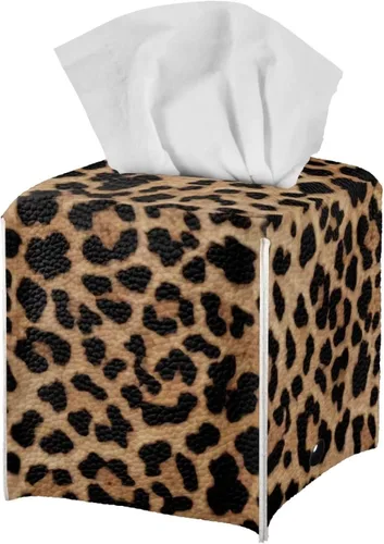 Miniatura 10 de ZFRXIGN Caja de pañuelos de hongos estética, funda cuadrada de piel sintética, organizador con cinturón inferior para tocador, encimera, mesita