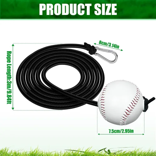 Miniatura 5 de Entrenador de swing de bateo de béisbol y softbol, mejora las habilidades de golpe con cuerda de golpeo de béisbol y lanzamiento para ejercicios
