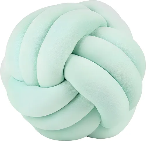 Almohada redonda de nudo para decoración de habitación de niños, juguetes de peluche para aliviar el estrés (menta, 11 pulgadas/11.0 in)
