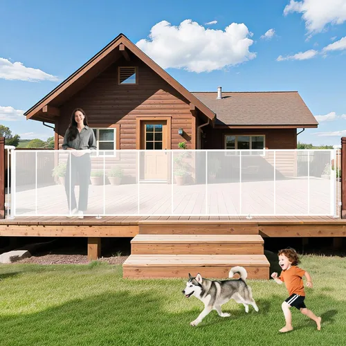 Miniatura 12 de Puertas retráctiles para bebés de 236 pulgadas, puerta para perros extra ancha, puerta de seguridad para niños y mascotas de 42 pulgadas de alto