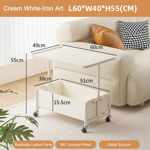 Miniatura 2 de Mesa Auxiliar Sofá Mesa Para Cama Pequeña con Ruedas Mesita Portatil Bandeja Sofá Mesas Auxiliares de Café Multifunción con Espacio