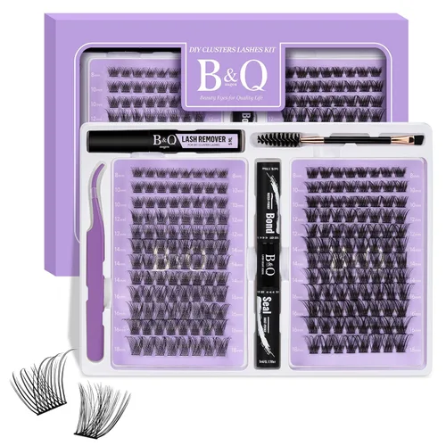 Miniatura 9 de B&Q - Extensiones de pestañas inferiores en racimo de 3 estilos, pestañas individuales