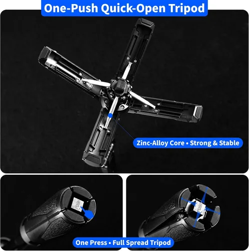 Miniatura 8 de Palo selfie magnético 4 en 1 para iPhone/Android, trípode extensible multifuncional de rotación de 360° con control remoto desmontable, soporte