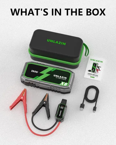 Miniatura 9 de X8 Arrancador de Salto 8000A Arrancador de Batería Portátil con Arranque Forzado, Caja de Arranque de Coche de 12V y Amplificador de Batería