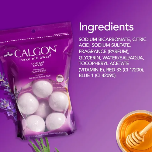 Miniatura 7 de Calgon Gaseosos de baño, lavanda y miel, 8 piezas