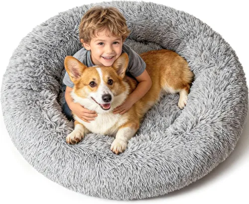 Miniatura 12 de Premium Donut Dog Bed,Dual Memory Foam Orthopedic Beds for Large Sized Dogs,Thick Cooling Gel Fluffy Calming Pet Couch with Removable Waterproof