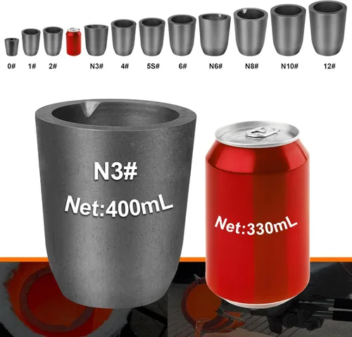 Miniatura 8 de CANALHOUT Crisoles de grafito de carburo de silicio, crisoles para derretir metal, resisten la alta temperatura de 1800℃ (3272°F), fundición