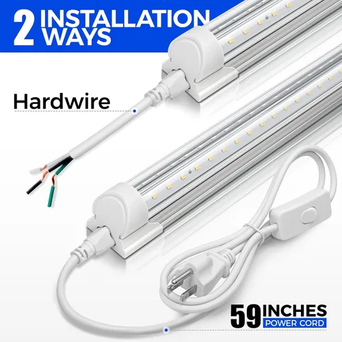 Miniatura 6 de Barrina Luces LED para tienda de 4 pies, 40 W, 5500 lm, 5000 K, luz blanca diurna, luces LED T8, forma de V, cubierta transparente, tubo de alto