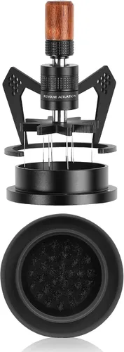 IKAPE Mantis WDT Herramienta de distribución, agitador de espresso V1-40MM para barista – Agitador de 10 agujas con embudo dosificador y soporte,
