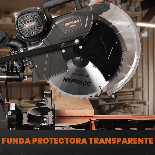Miniatura 8 de DOVAMAN Sierra ingletadora de doble bisel de 12 pulgadas, sierra ingletadora deslizante compuesta, funcionamiento ambidiestro, 3800RPM, capacidad
