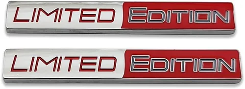 Miniatura 9 de Logo 2X de metal cromado Edición Limitada, emblema de coche auto adhesivo 3D premium, calcomanía deportiva de carreras de reemplazo (negro)