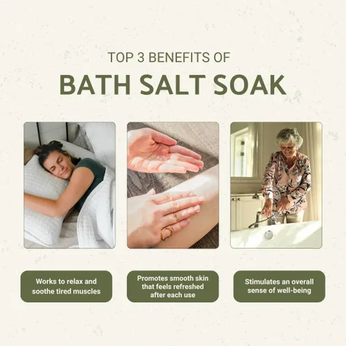 Miniatura 3 de Mezcla de sales de baño (16 onzas, paquete de 1) – Sal mineral pura de grano grueso – Se utiliza como baño de sal, baño de baño, remojo de pies, spa