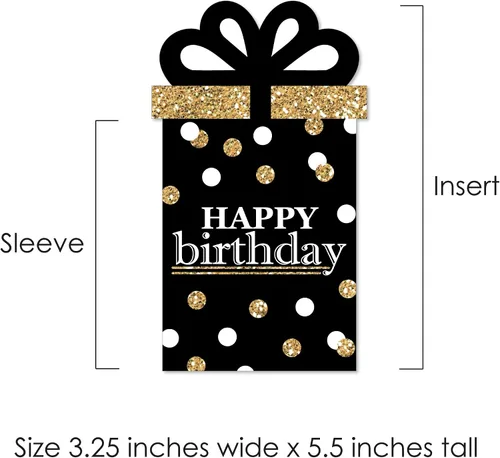 Miniatura 6 de Big Dot of Happiness Juego de 8 fundas para tarjetas de regalo y dinero para fiestas de cumpleaños para adultos, doradas, para tarjetas de regalo