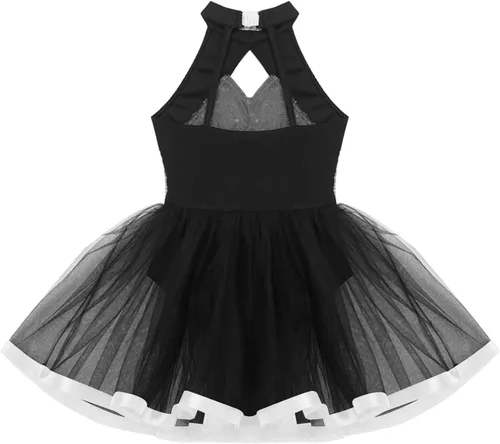Miniatura 60 de CHICTRY Vestido tutú de ballet con lentejuelas brillantes para niñas y niñas, moderno disfraz de baile latino de jazz