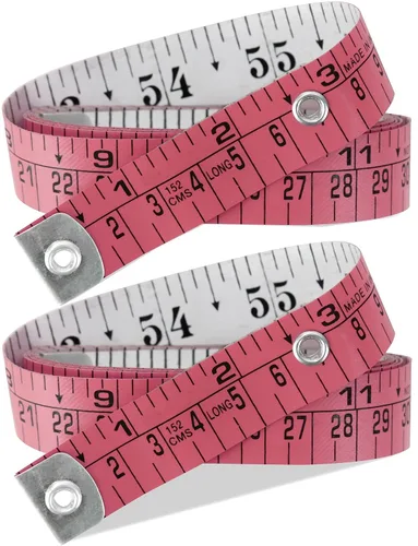 Miniatura 14 de Paquete de 2 cintas métricas de tela blanca, cinta métrica para el cuerpo Cinta métrica suave para costura de tela y medición médica del cuerpo