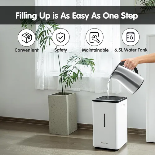 Miniatura 2 de YougetTech Humidificadores evaporativos Tanque de 6.5 L (1.8 galones) para toda la habitación humidificador sin niebla Humidificadores fríos