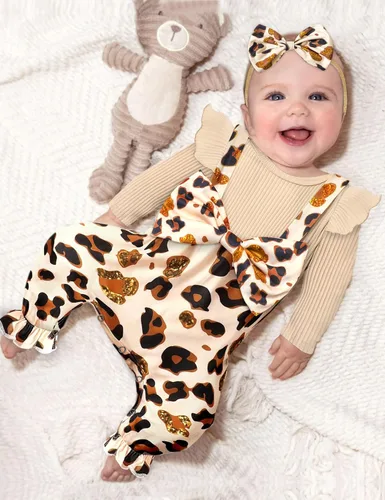 Miniatura 2 de Queenstyle Ropa de bebé niña de manga larga, overol lindo traje de bebé de 0 a 18 meses