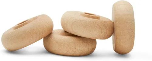Miniatura 22 de Mini ruedas de madera clásicas, ideales para manualidades, 5/8 pulgadas de diámetro, 1/4 pulgadas de grosor, agujero de 1/8 pulgadas, paquete de 50