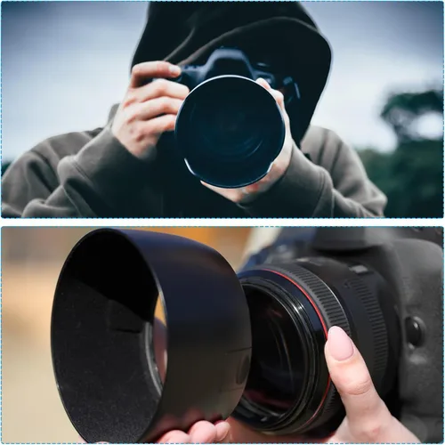 Miniatura 7 de PATIKIL Parasol para lente de cámara de 1.929 in, protector de lente plegable de goma, bloquea el exceso de luz solar, mejora la fotografía