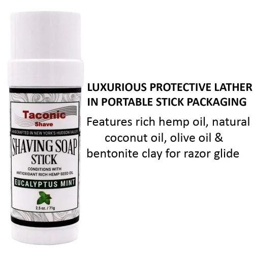 Miniatura 4 de Taconic Shave Jabón de afeitar en barra con aceites de semillas ricos en antioxidantes para un afeitado suave (menta de eucalipto)