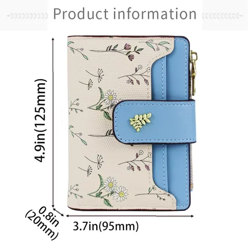 Miniatura 2 de Farcauo Cartera para Mujer delgada con Flores Kawaii, Carteras para Mujeres, Cartera Linda y delgada para Mujeres, Contemporáneo