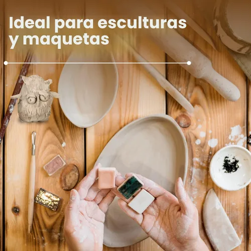 Miniatura 6 de Old Potters Arcilla seca al aire de primera calidad, blanca, 10 libras, arcilla de modelado natural. Ideal para principiantes y escultores