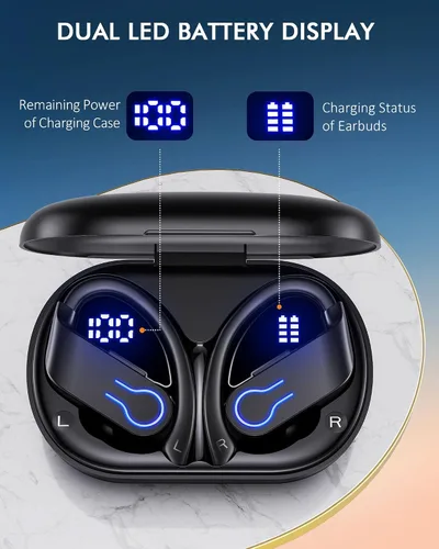 Miniatura 3 de CoolJumper Auriculares inalámbricos Bluetooth 120H de tiempo de reproducción Auriculares Bluetooth 5.3 para deportes, auriculares estéreo Hi-fi