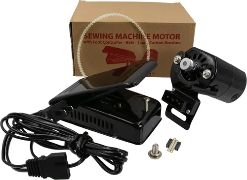 Miniatura 3 de Enduro Kit de motor de máquina de coser con pedal y cinturón, 110 voltios, 100 vatios para máquinas de coser caseras importadas y nacionales (negro)