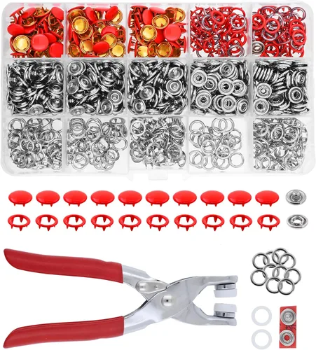 Miniatura 21 de Kit de botón de presión de metal Mandala Crafts - Botones a presión y herramienta de cierre a presión - Cierres coloridos de 9.5mm para coser, ropa