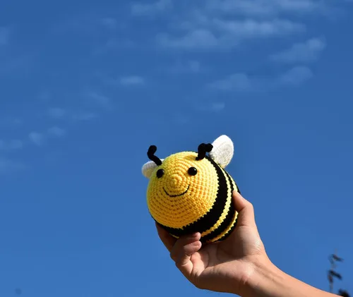 Miniatura 4 de BABOLI Adorable abejorro de peluche de abejorro mullido con hilo suave de alta calidad, apoyo emocional, juguete de abeja, opción súper maravillosa
