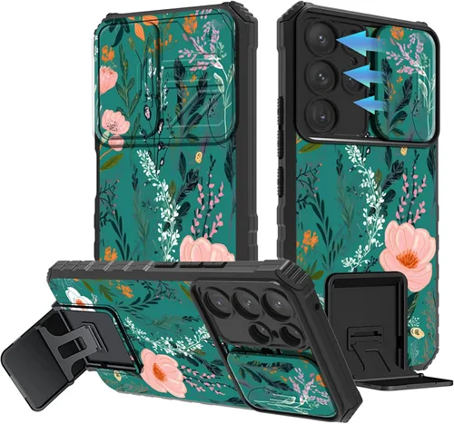 Miniatura 15 de Funda para Samsung Galaxy S22 Ultra 5G, Galaxy S22 Ultra con cubierta de cámara deslizante, funda resistente de doble capa con función atril Black