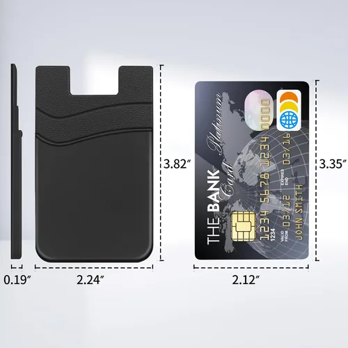 Miniatura 7 de Senose Cartera adhesiva para teléfono, tarjetero para la parte posterior del teléfono, adhesivo fuerte compatible con iPhone y la mayoría