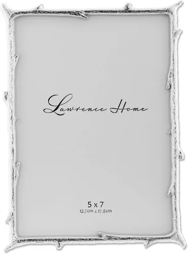 Lawrence Frames 712657 Marco de fotos de metal plateado con diseño de ramas naturales de 5 x 7 pulgadas Plata