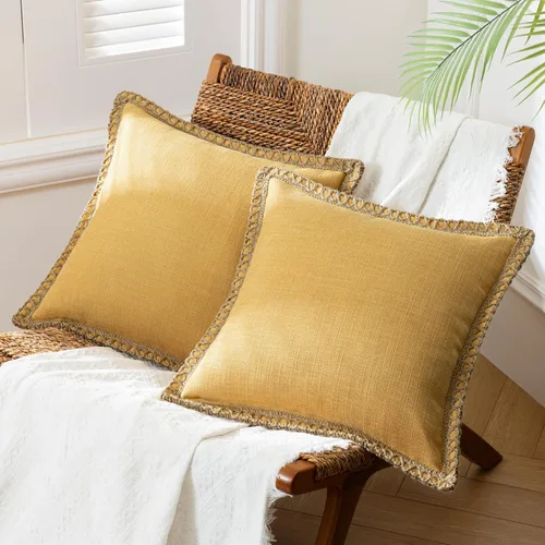 Miniatura 7 de Phantoscope Farmhouse - Fundas de almohada decorativas para exteriores, Poliéster & Mezcla de poliéster, Beige, 18" x 18