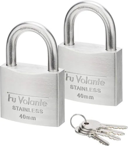 Candado para vaso de acero inoxidable, serie 304 Marine Series, candado resistente a la intemperie para uso en exteriores, cuerpo ancho de 1-1/2
