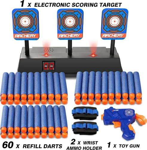 Miniatura 5 de KKONES - Objetivo de disparo digital con puntuación eléctrica y reinicio automático para pistolas Nerf