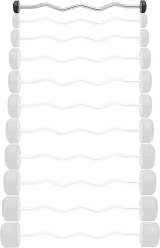 Miniatura 2 de Philosophy Gym Barra de Mancuerna de Goma Fija, Barra EZ Curl con Peso Precargado para Entrenamiento de Fuerza y Levantamiento de Pesas