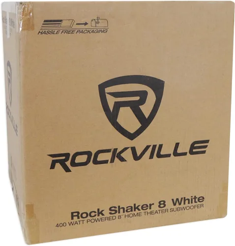 Miniatura 9 de Rockville Rock Shaker - Subwoofer alimentado de 8 pulgadas y 400 W, graves profundos, amplificador clase D, entradas RCA, carcasa de MDF, acabado