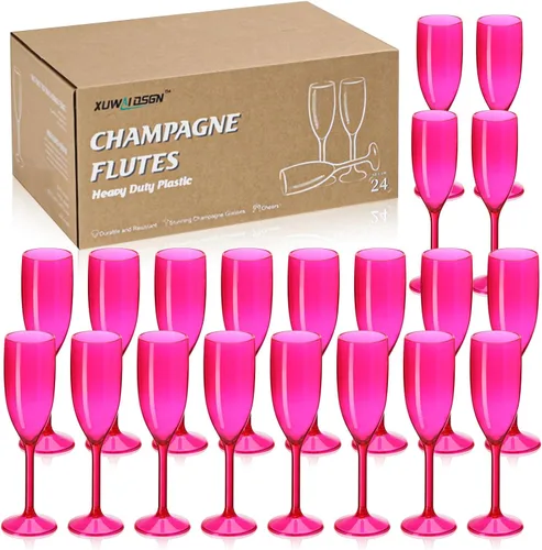 XUWAIDSGN Copas de champán acrílicas, copas de champán para brindis de boda, copa de champán de plástico, reutilizable, irrompible, para despedida