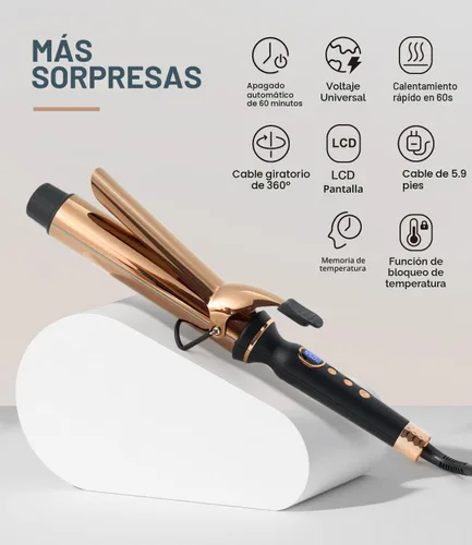 Miniatura 7 de ORYNNE Rizador de titanio de 2 pulgadas, barril extra largo para cabello largo, rizador de 2 pulgadas con calentador PTC dual, 12 ajustes de calor