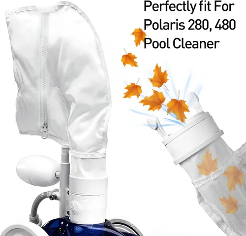 Miniatura 3 de Bolsas de malla de nailon para limpiadores de piscinas, bolsa de repuesto con cremallera para Polaris 280 y 480, bolsa de filtro multiusos para 280