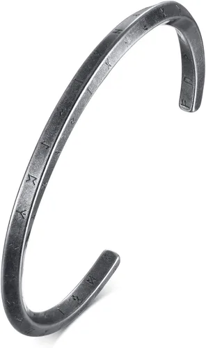 VNOX Regalos de joyería vikinga nórdico para hombre y mujer, brazalete nórdico vikingo nórdico 24 runas del alfabeto, pulsera de mobius torcido