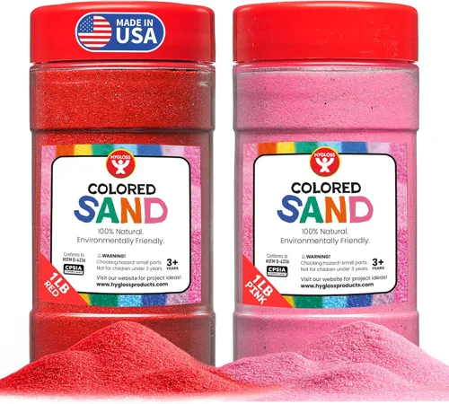 Miniatura 27 de Hygloss Arena de colores para manualidades – Botella de 1 libra, magenta – Juegos de arte de arena fina y colorida vibrante para niños – Actividades