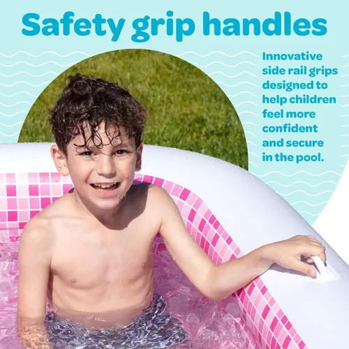 Miniatura 4 de Inflable para niños y adultos de 90 x 60 pulgadas (7.5 x 5 pies) con suelo acolchado suave, asas y drenaje, piscina para niños, piscina grande