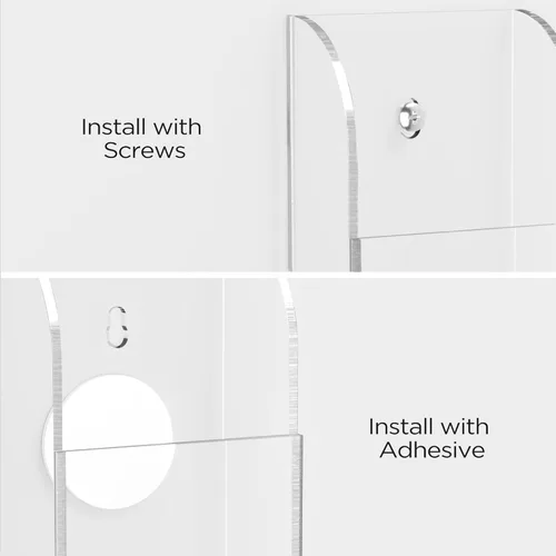 Miniatura 3 de HBlife Organizador de soporte de control remoto acrílico, organizador de montaje en pared transparente para TV, mesita de noche, 2 compartimentos