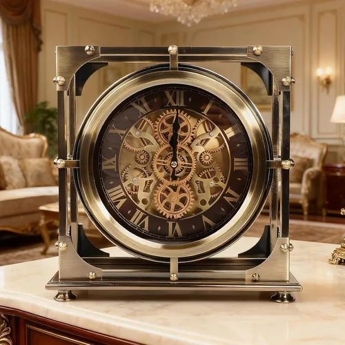 Miniatura 10 de Moving Gears - Reloj de escritorio, reloj de manta, arte industrial steampunk, relojes decorativos para sala de estar, casa de campo, oficina, ideas