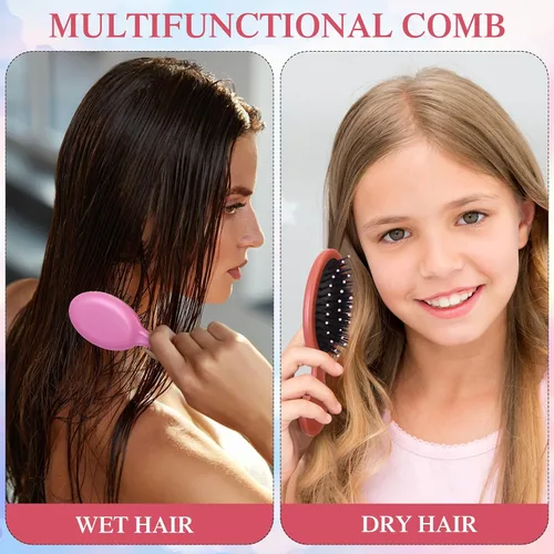 Miniatura 4 de FoldTier 72 piezas de mini cepillos desenredantes para el cabello, cepillo desenredante de viaje a granel, cerdas suaves, cepillo pequeño húmedo